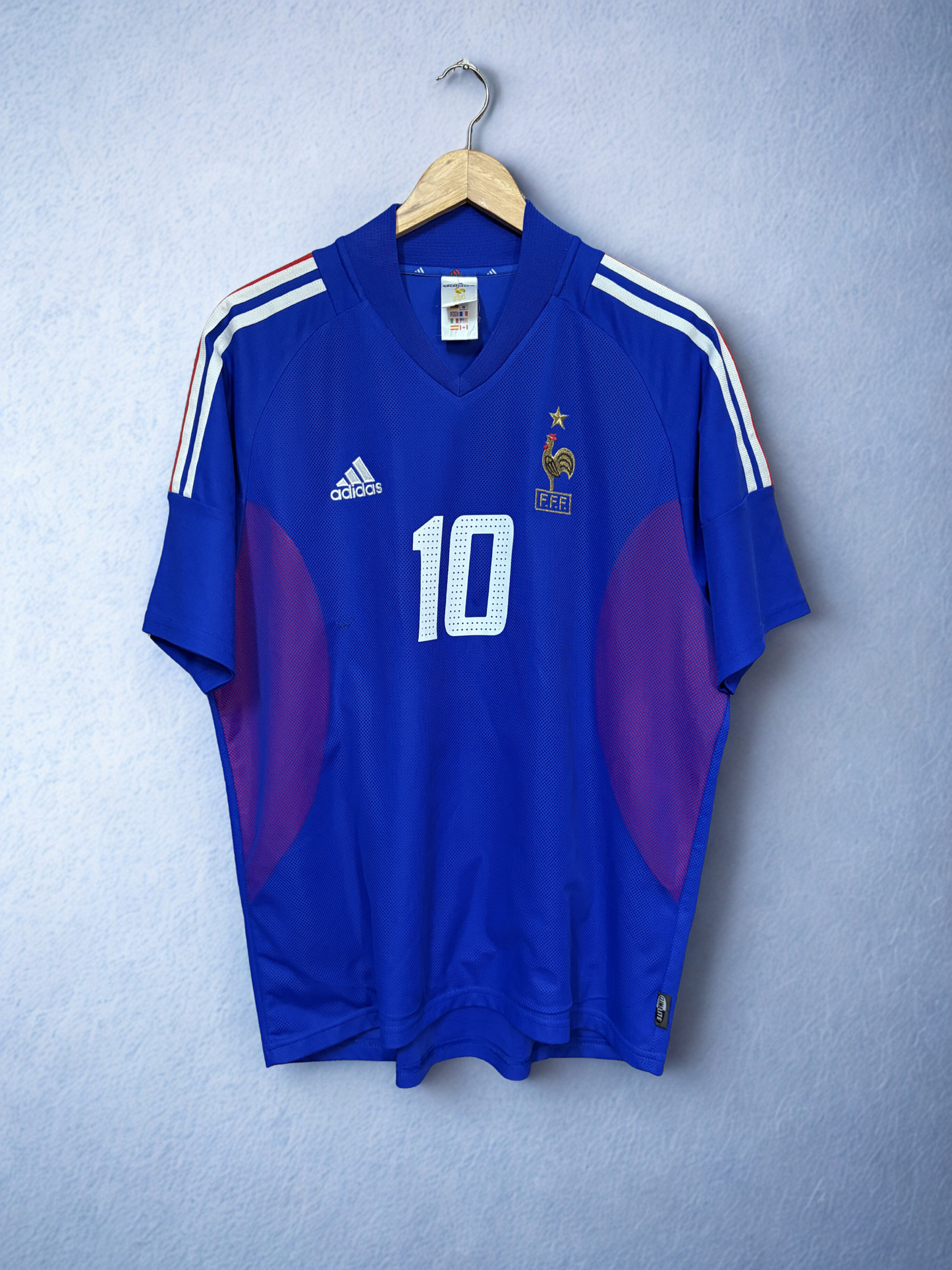 Zidane X France 2002-04 Adidas Home Retro Player version Jersey