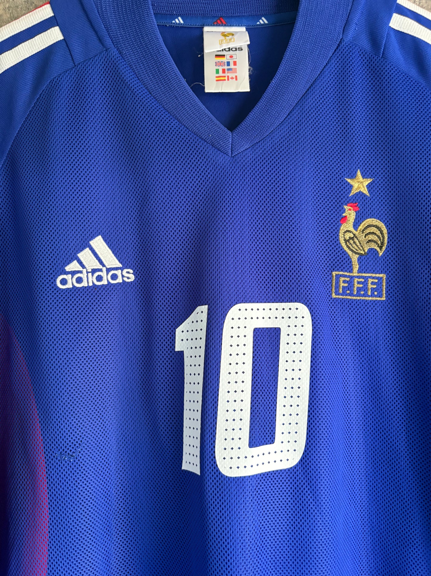 Zidane X France 2002-04 Adidas Home Retro Player version Jersey