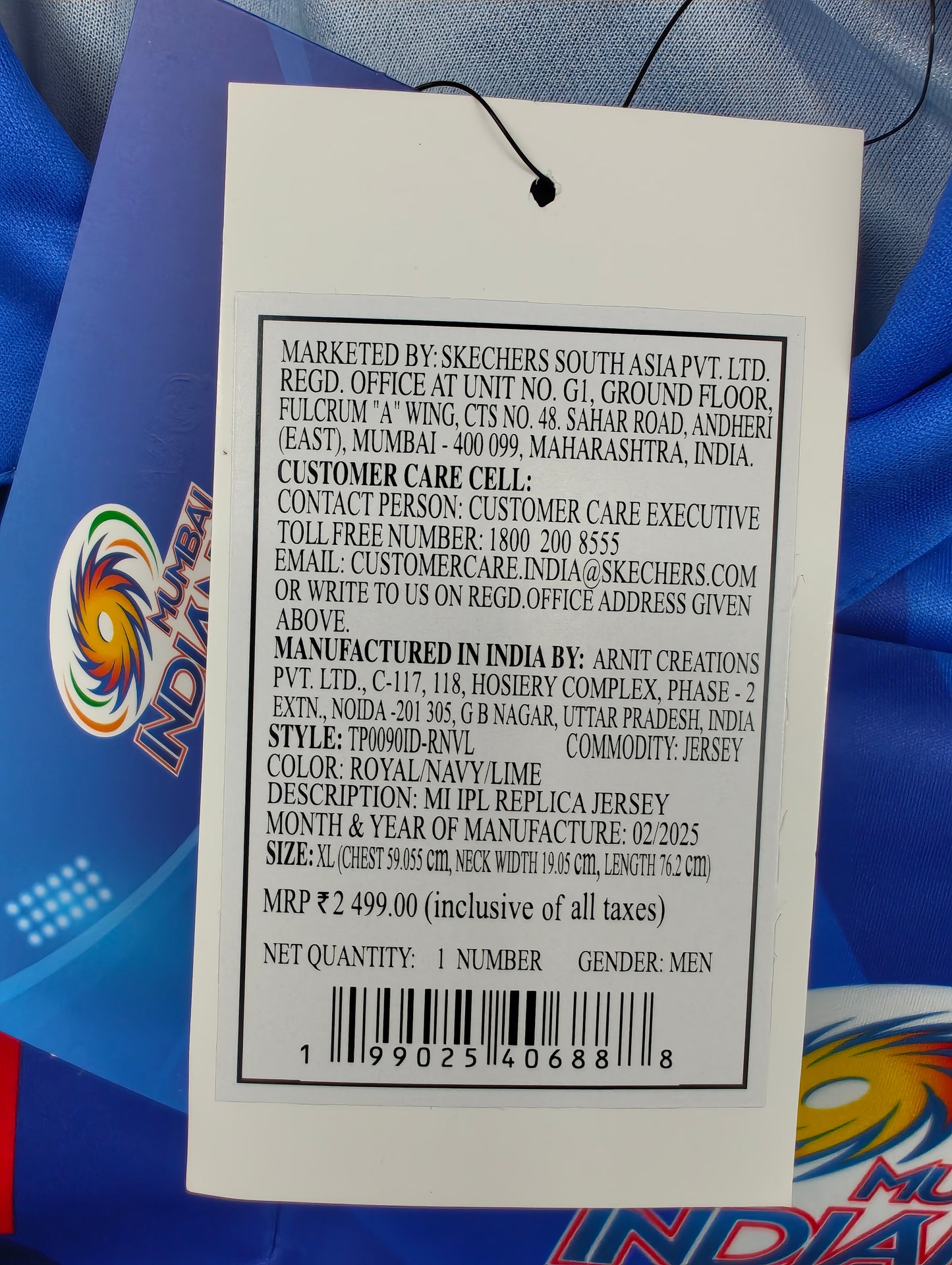 Mumbai Indians(MI) IPL 2025 Jersey