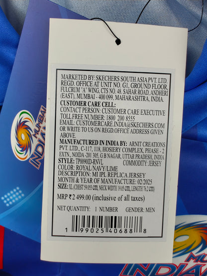 Mumbai Indians(MI) IPL 2025 Jersey