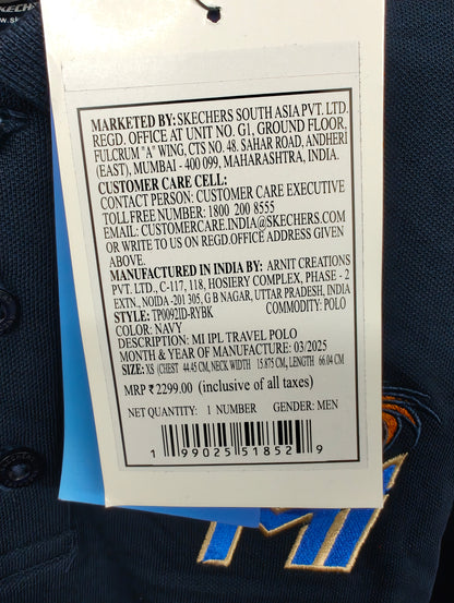 Mumbai Indians 2025 IPL Travel Polo